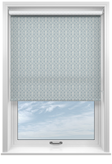 Geometric Tiles, Icelandic Blue - Roller Blind